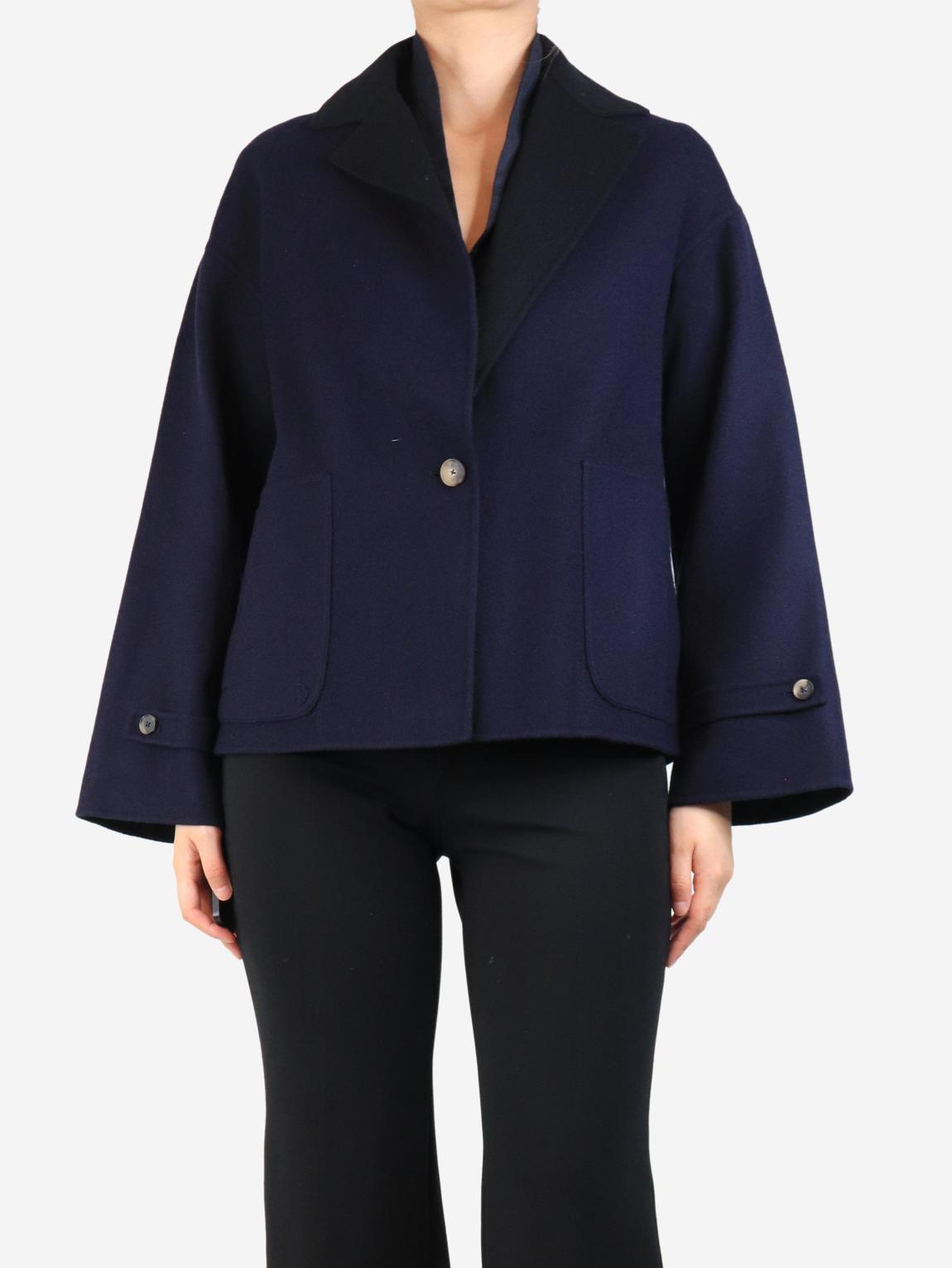 Navy reversible coat main product photo
