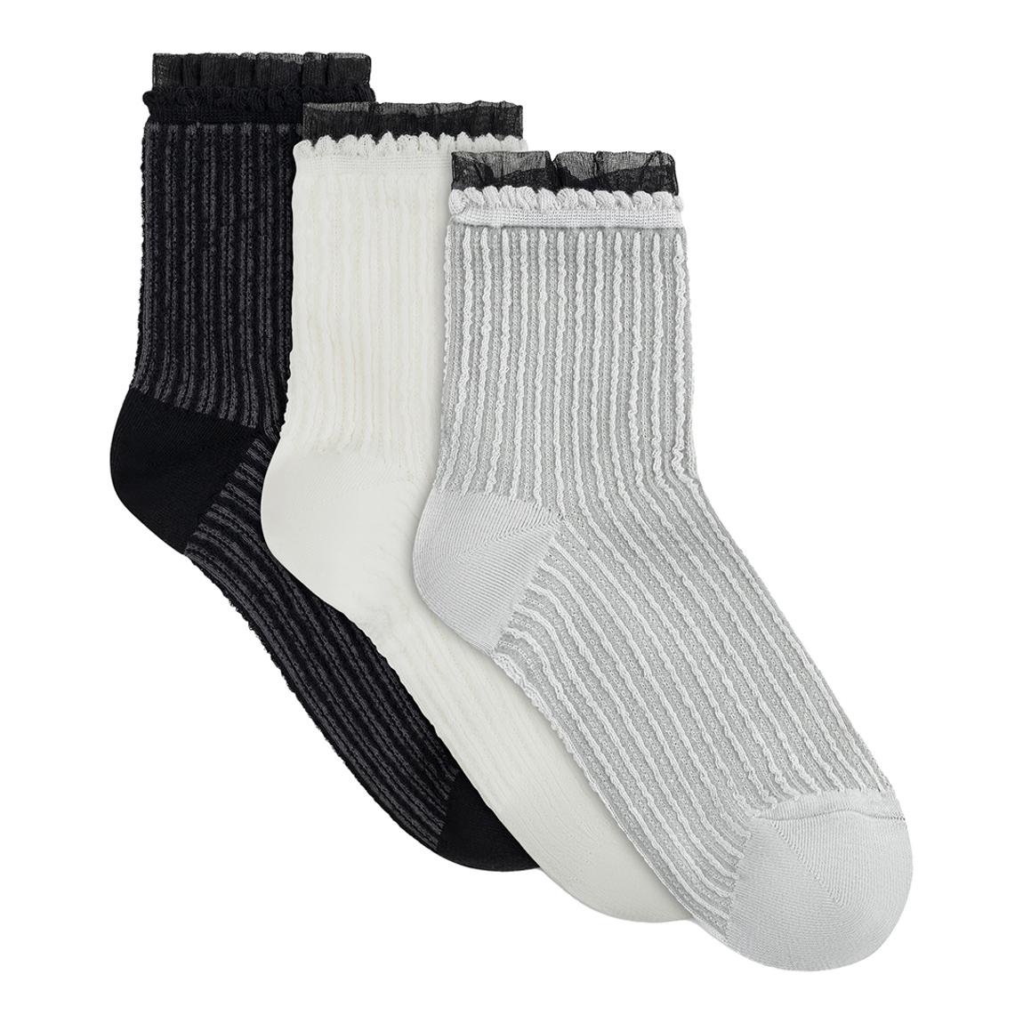 3 Pack Womens Summer Nights Lace Cropped Crew Socks main product photo