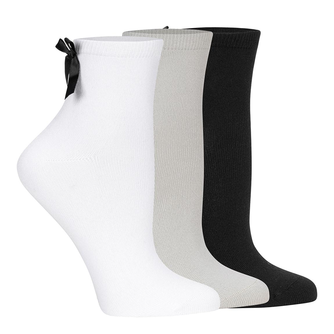 3 Pack Womens Bow Quarter Socks main product photo