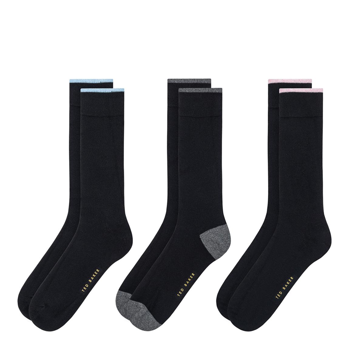 Black 3 Pack Mens Non Terry Crew Socks main product photo