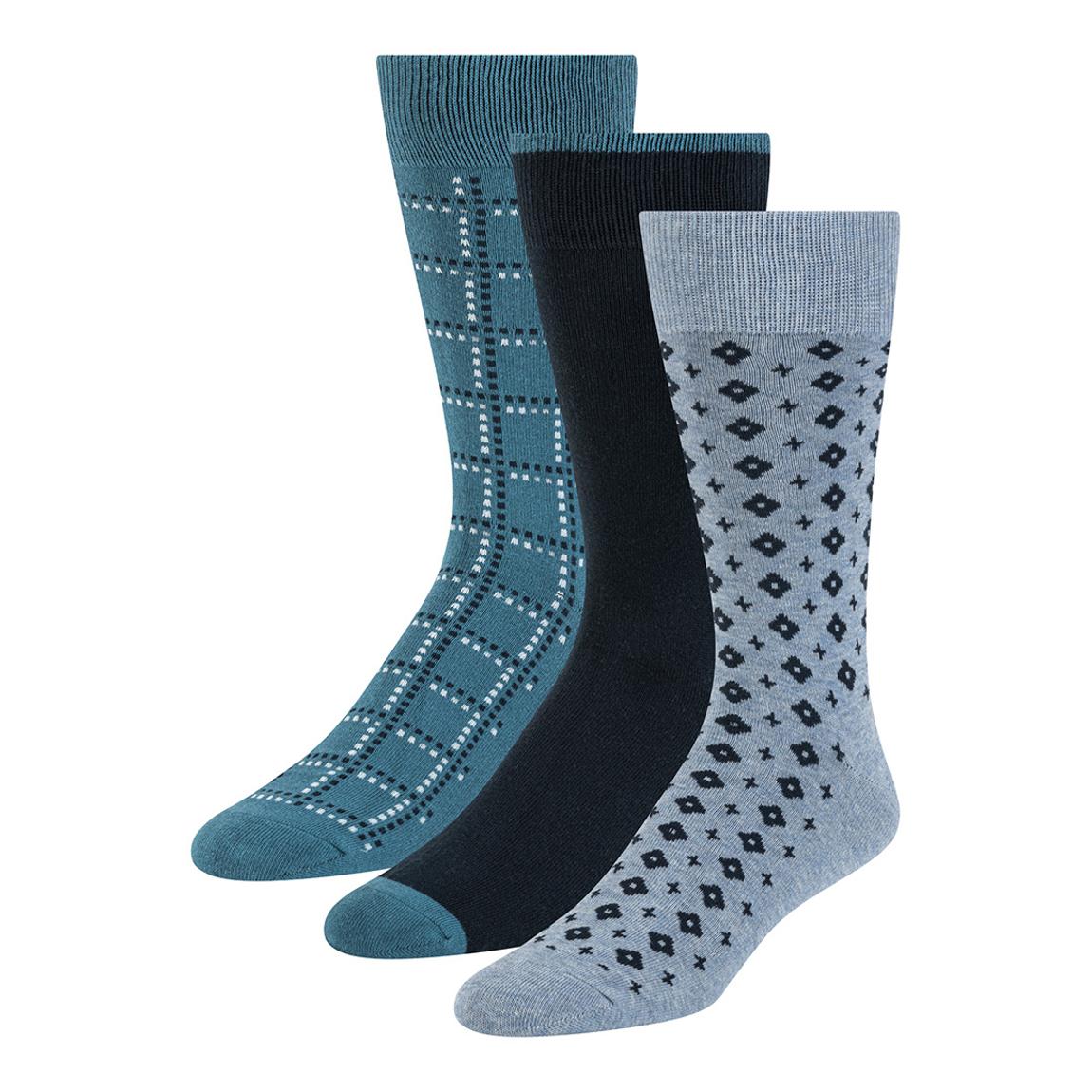 Blue 3 Pack Mens Non Terry Crew Socks main product photo