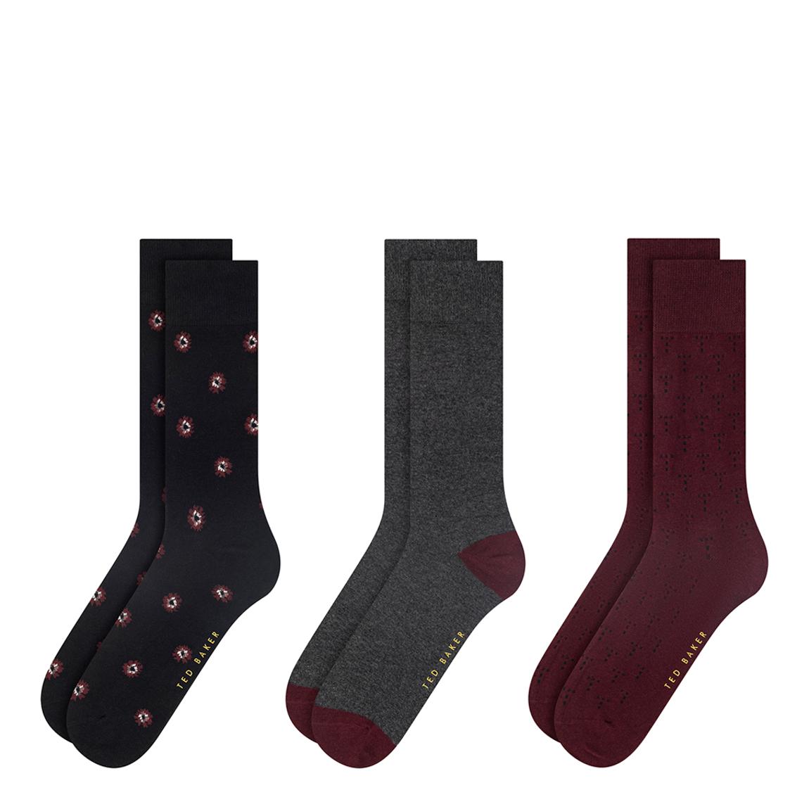 Black 3 Pack Mens Non Terry Crew Socks main product photo