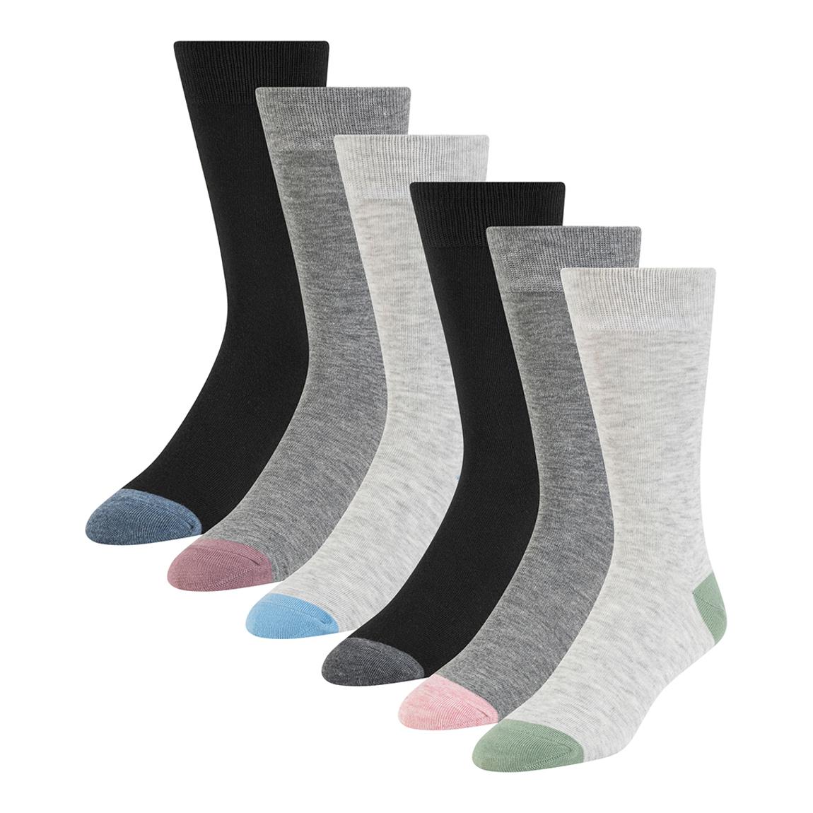 Black 6 Pack Mens Non Terry Crew Socks main product photo