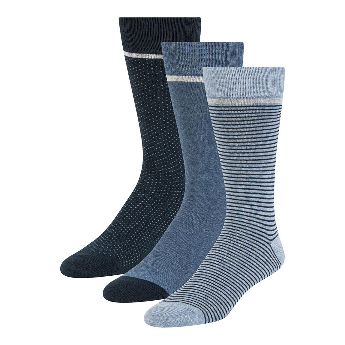 Blue 3 Pack Mens Non Terry Crew Socks main product photo