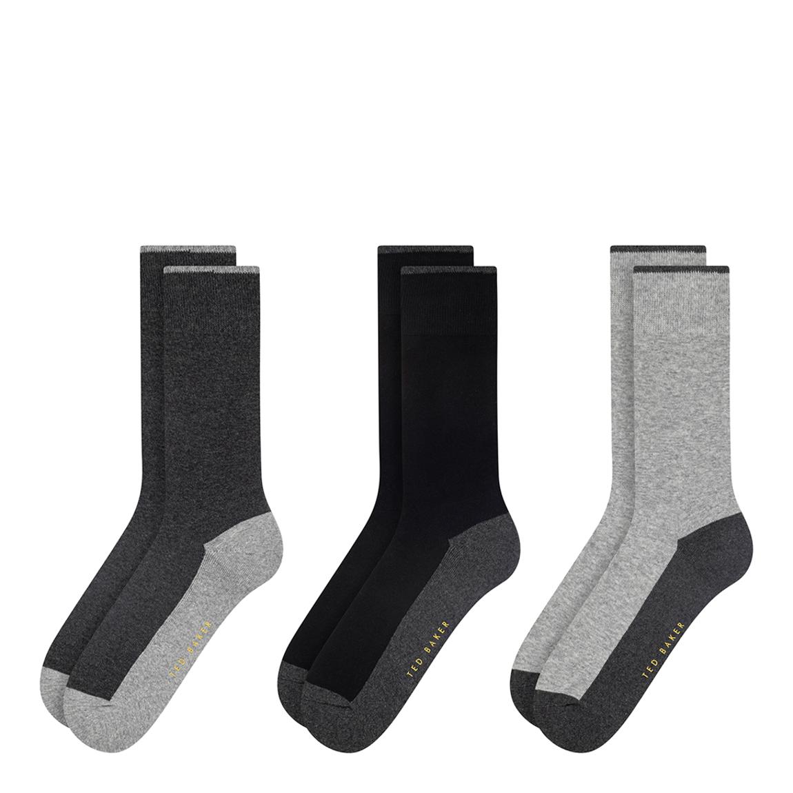 Dark Grey 3 Pack Mens 1/2 Terry Crew Socks main product photo