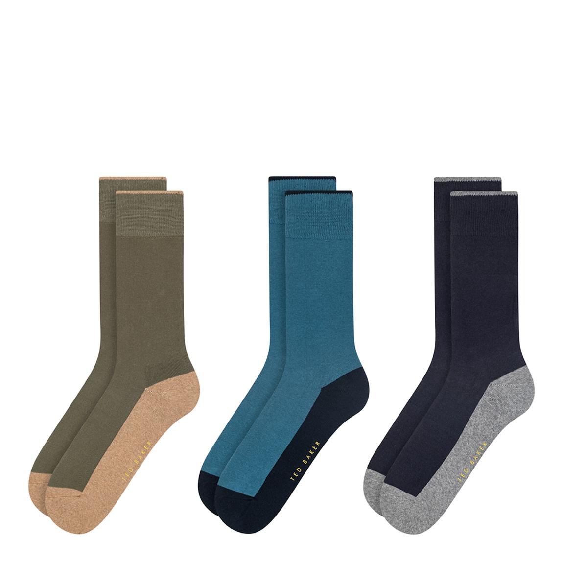 Green 3 Pack Mens 1/2 Terry Crew Socks main product photo