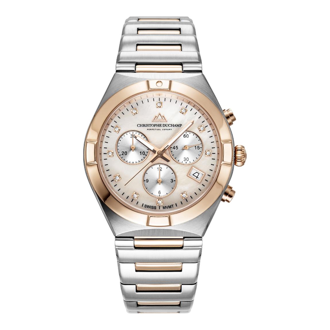 Women's Silver & Rose Gold Mother Of Pearl Dial D'Orsay Watch 38mm main product photo