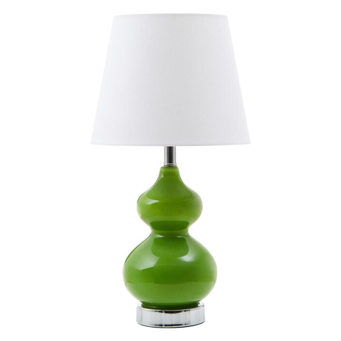 Heidy Light Green Glass Table Lamp with Chrome Base main product photo