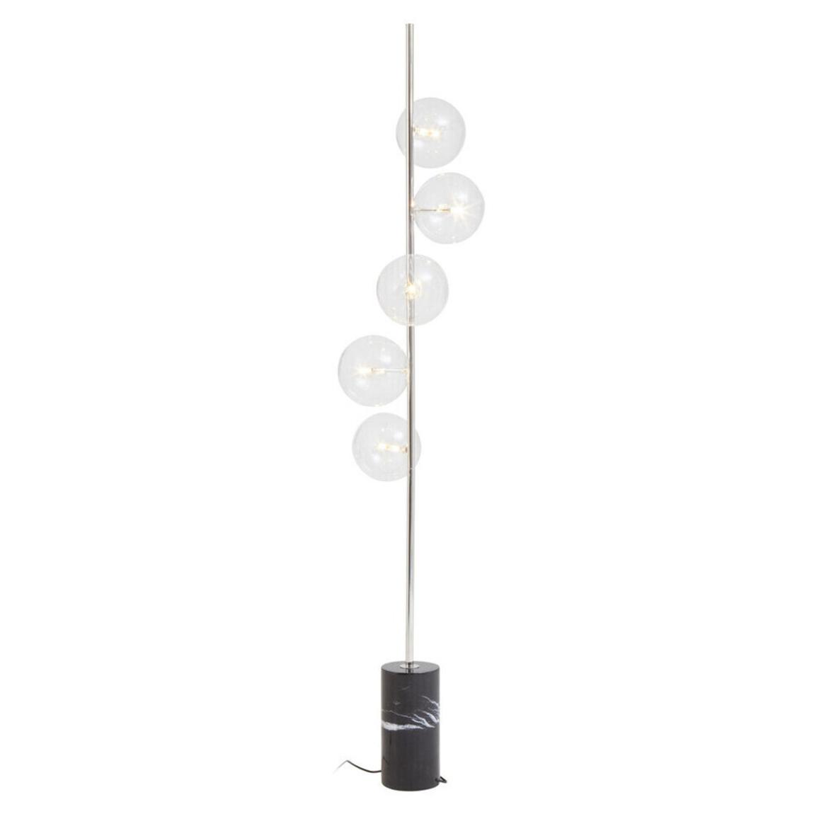 Abira Nickel And Black Marble Floor Lamp main product photo
