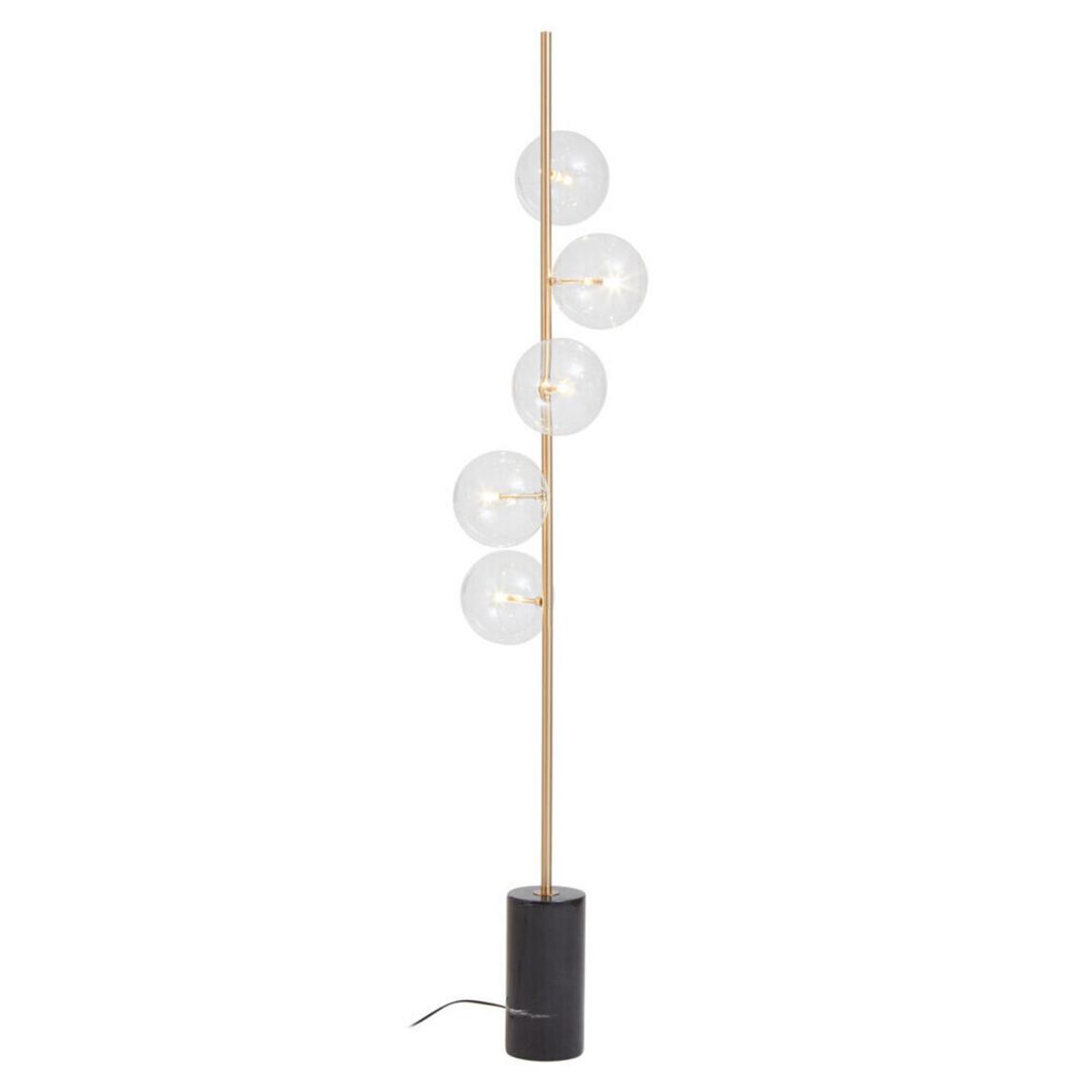 Abira Five Bulb Black Marble Base Floor Lamp main product photo