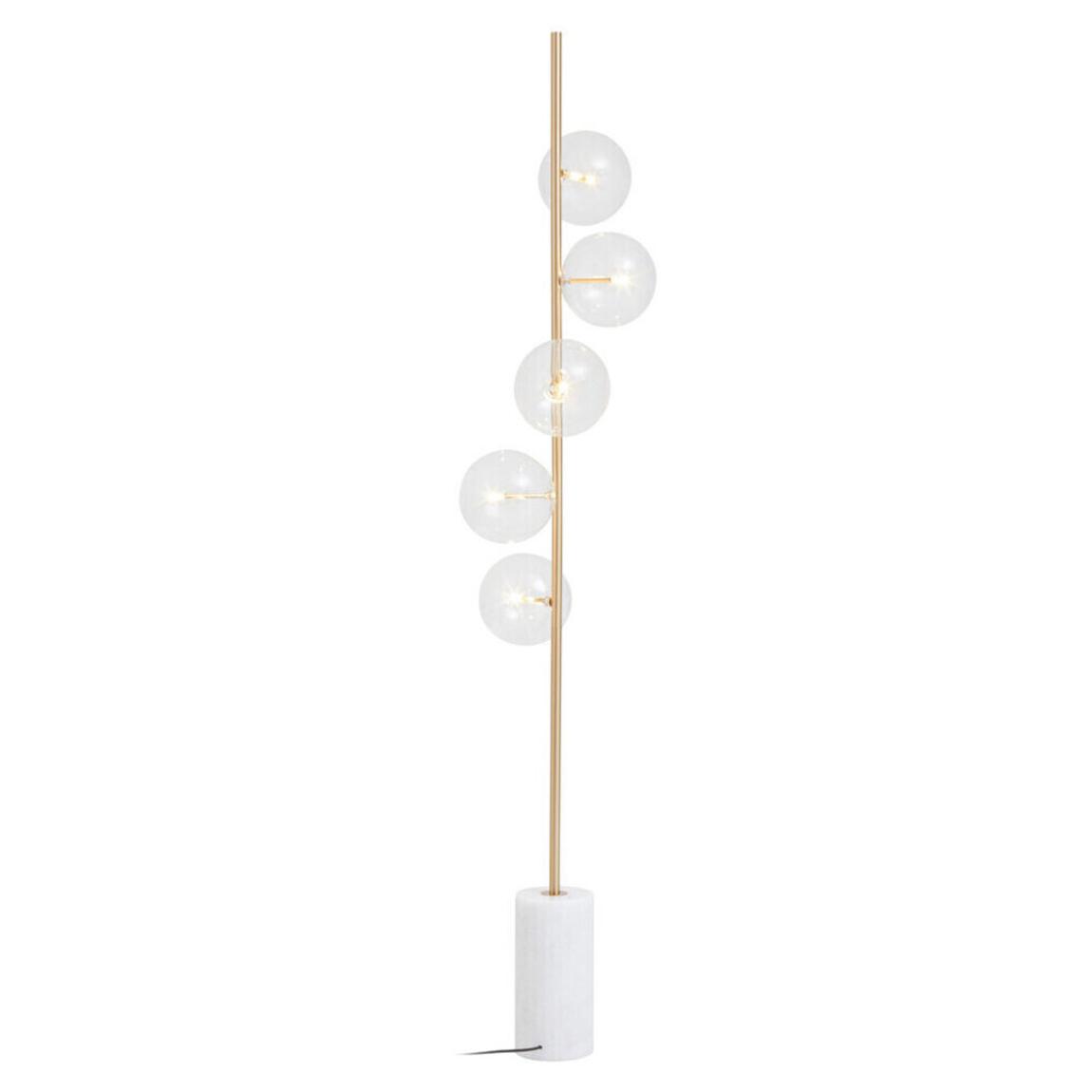 Abira Five Bulb White Marble Base Floor Lamp main product photo