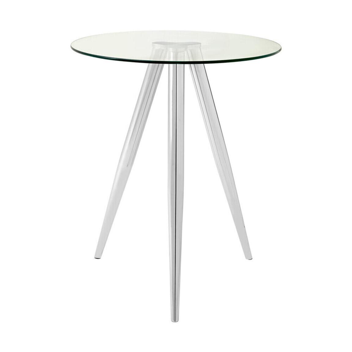 Barton Round Glass Bar Table with Chrome Legs main product photo
