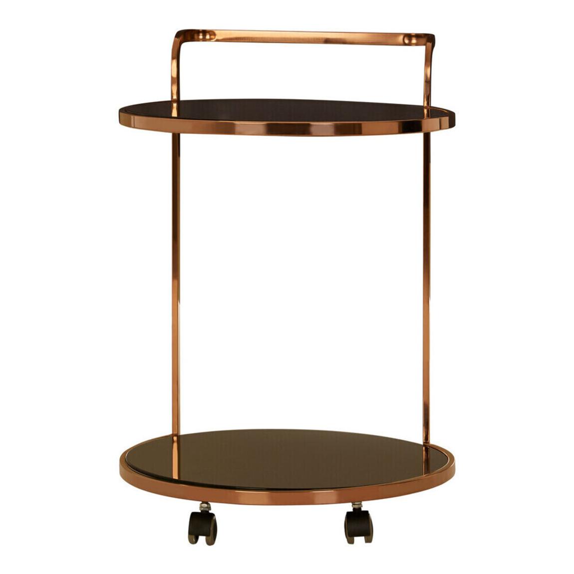 Ackley 2 Tier Rose Gold Finish Drinks Trolley main product photo