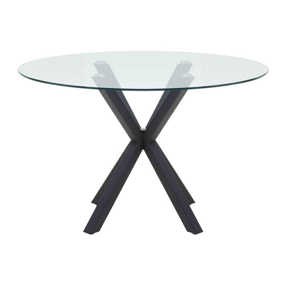 Salford Glass Top Dining Table With Black Metal Legs main product photo