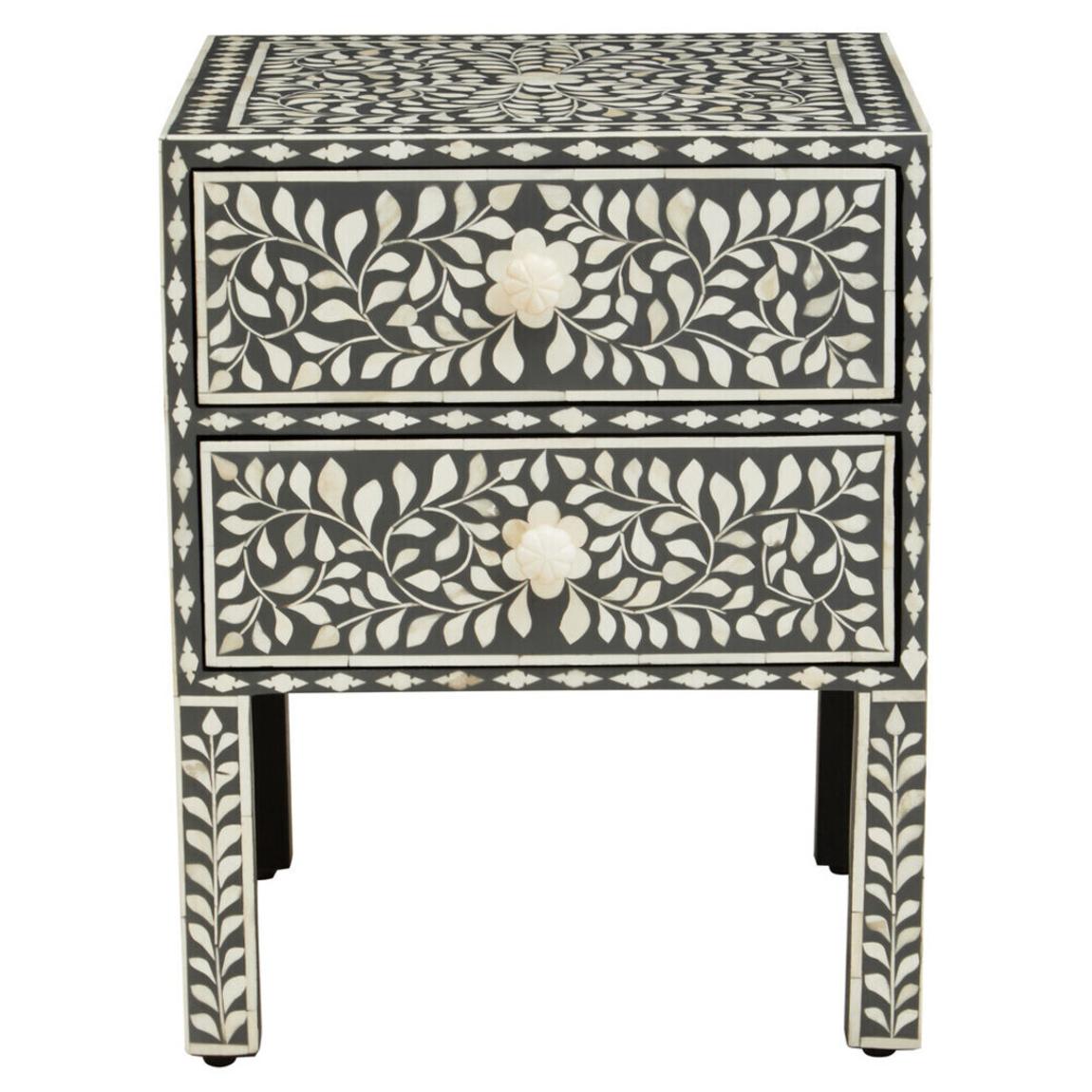 Fusion 2 Drawer Side Table with Bone Inlay main product photo