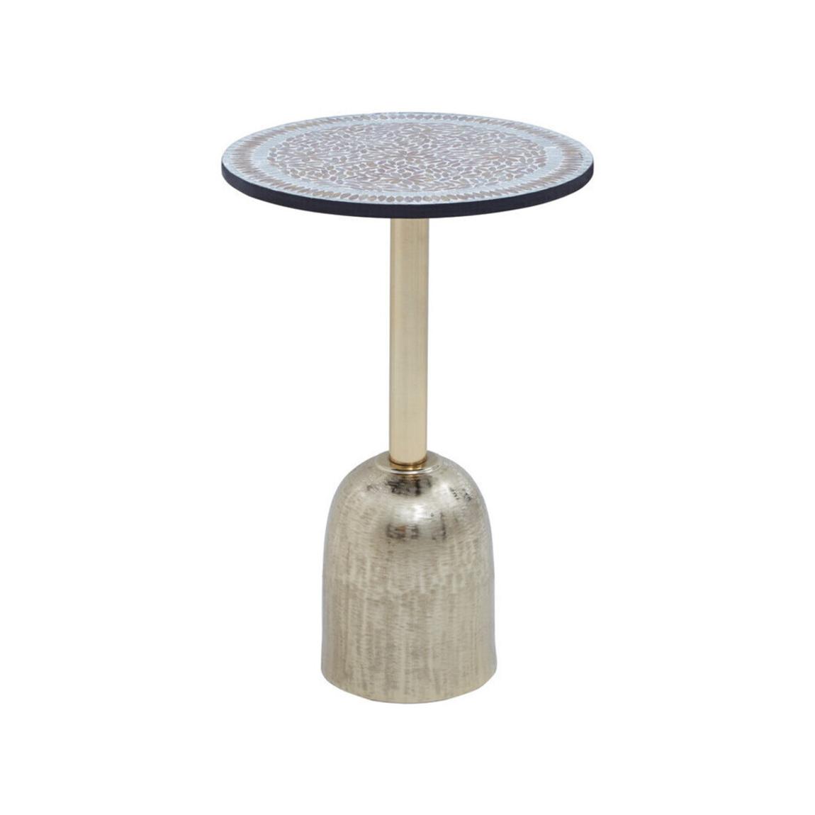 Inventivo Mosaic Top Gold Base Side Table main product photo