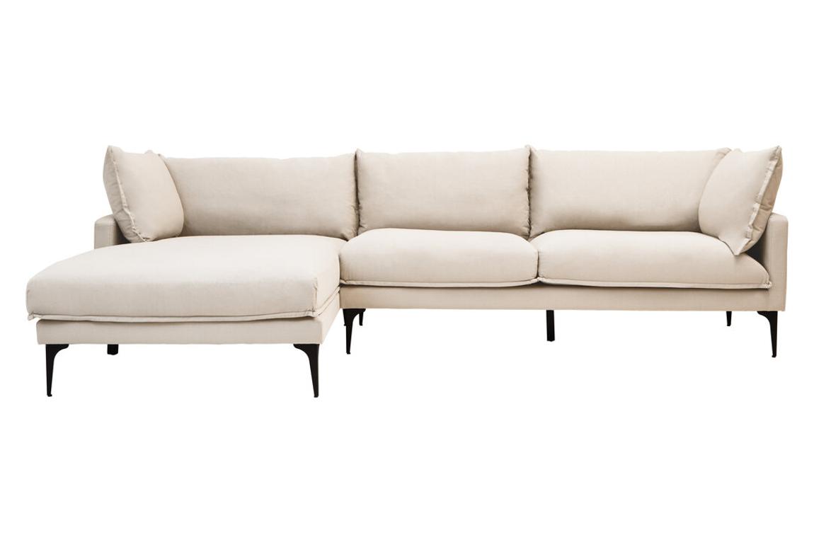 Troyes Cream Three Seat Left Chaise Sofa main product photo