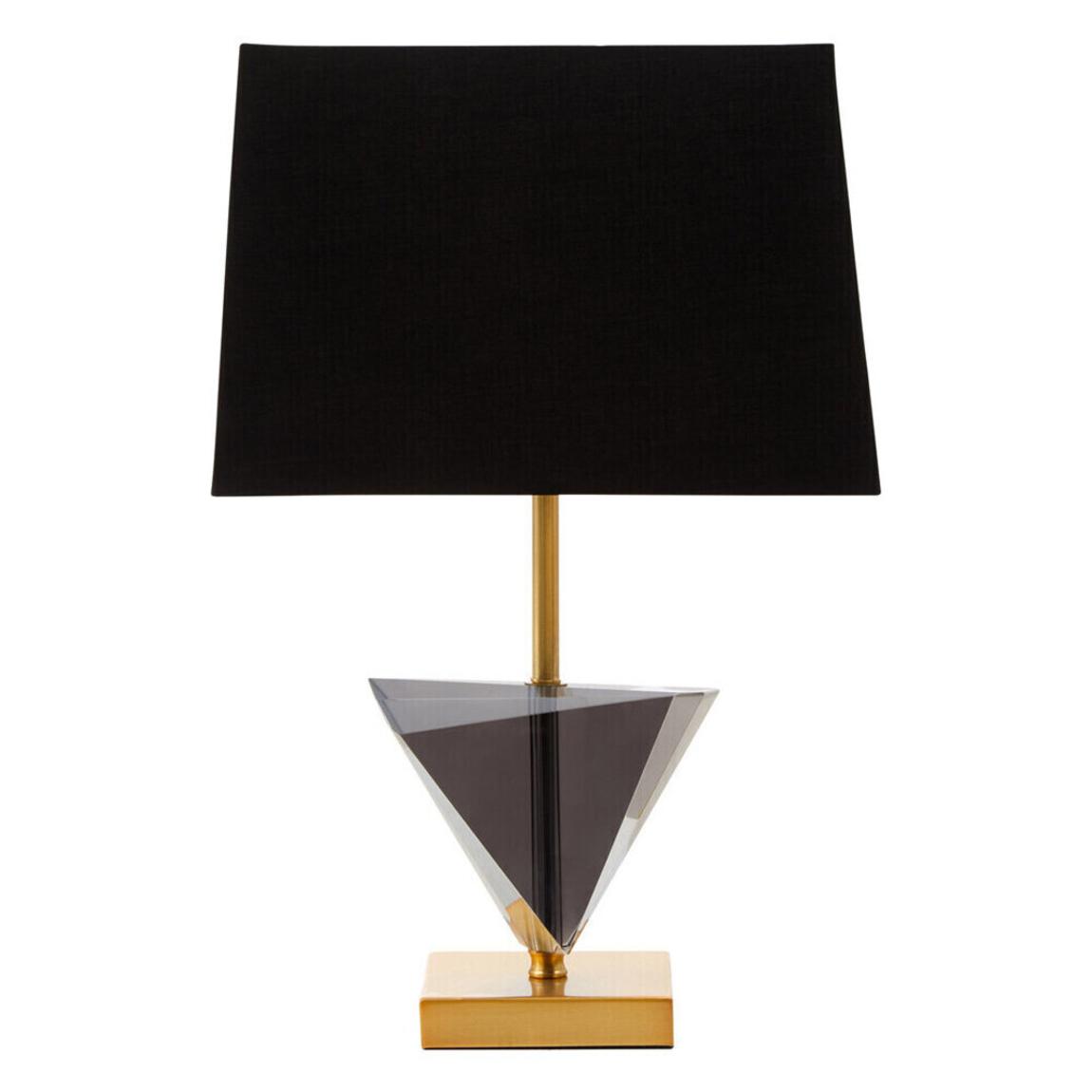 Halina Smoked Crystal Table Lamp with Gold Metal main product photo