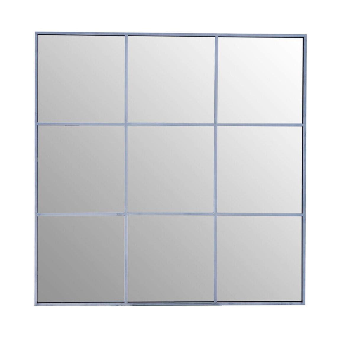 Oriel Grid Wall Mirror With Silver Finish Frame main product photo