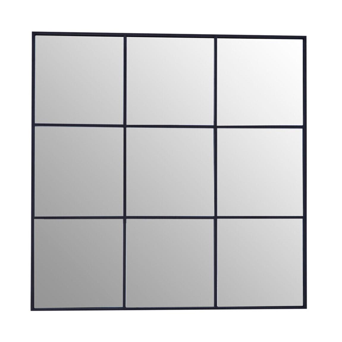 Oriel Grid Wall Mirror With Black Finish Frame main product photo