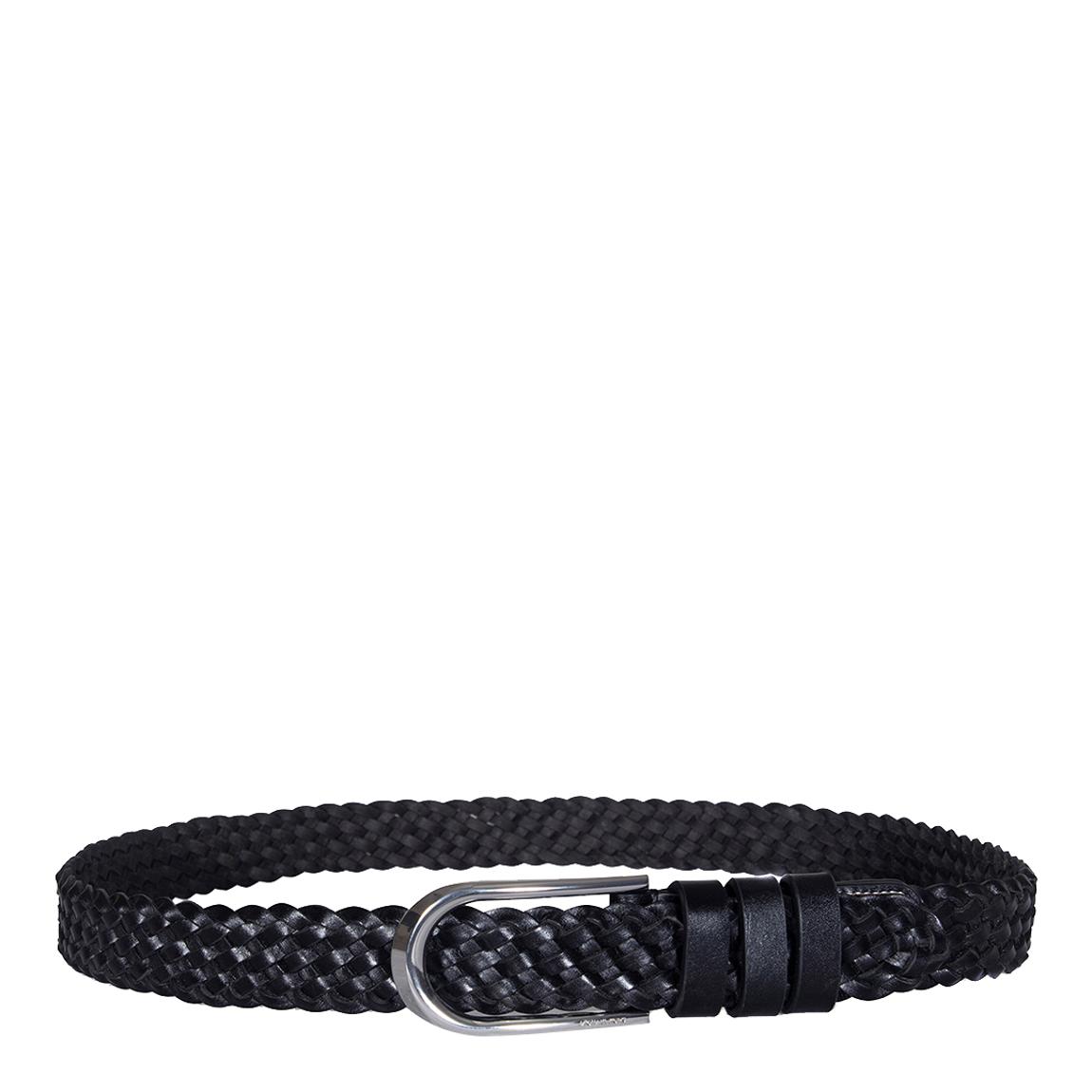 Black Michael Kors Braided Leather Belt 32mm main product photo