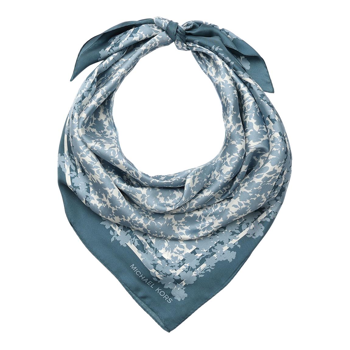 White Michael Kors Overgrown Floral Silk Square Scarf main product photo
