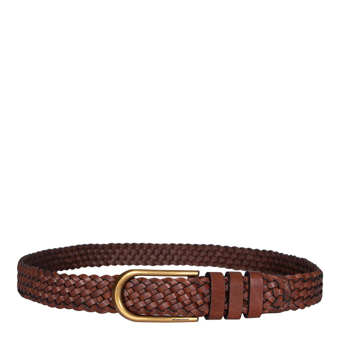 Brown Michael Kors Braided Leather Belt 32mm main product photo