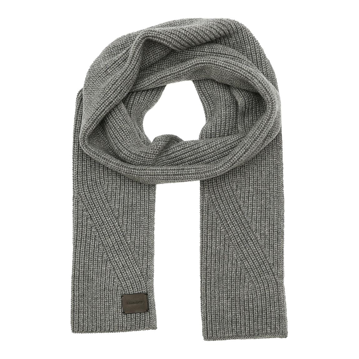 Grey All Saints Traveling Rib Knit Scarf main product photo