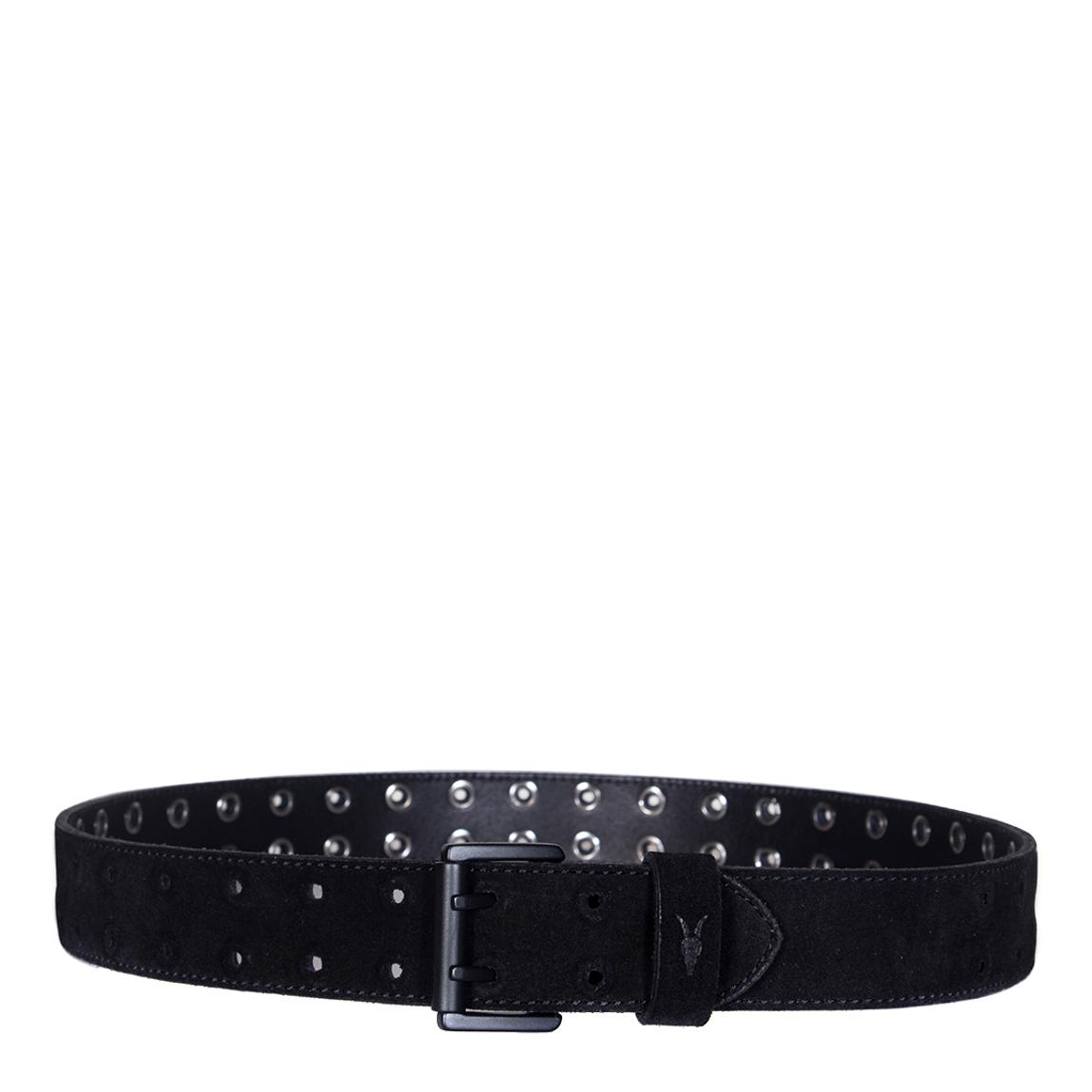Black All Saints Suede Covered Eyelet Belt 38mm main product photo