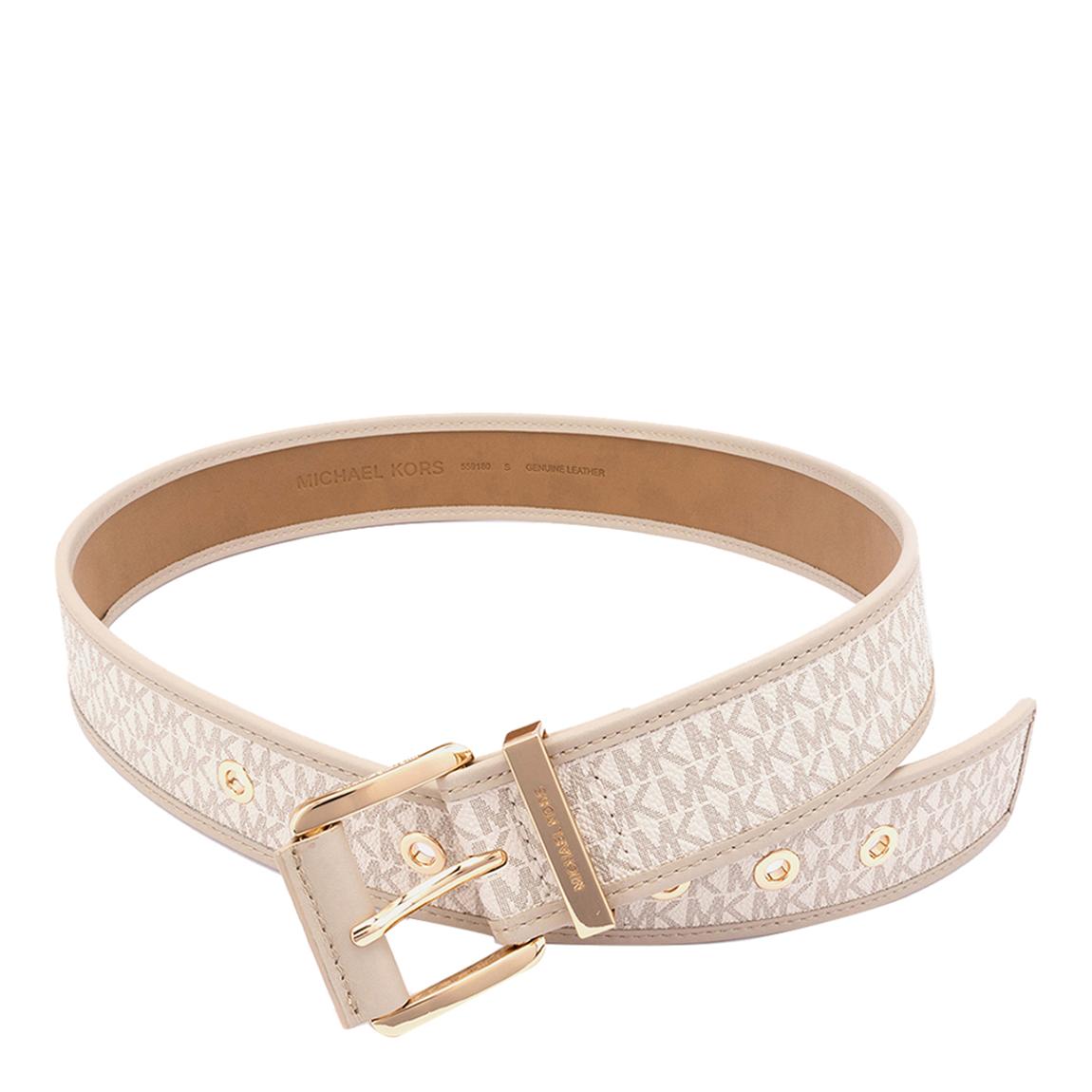 Beige Michael Kors Logo Grommets Belt 42mm main product photo