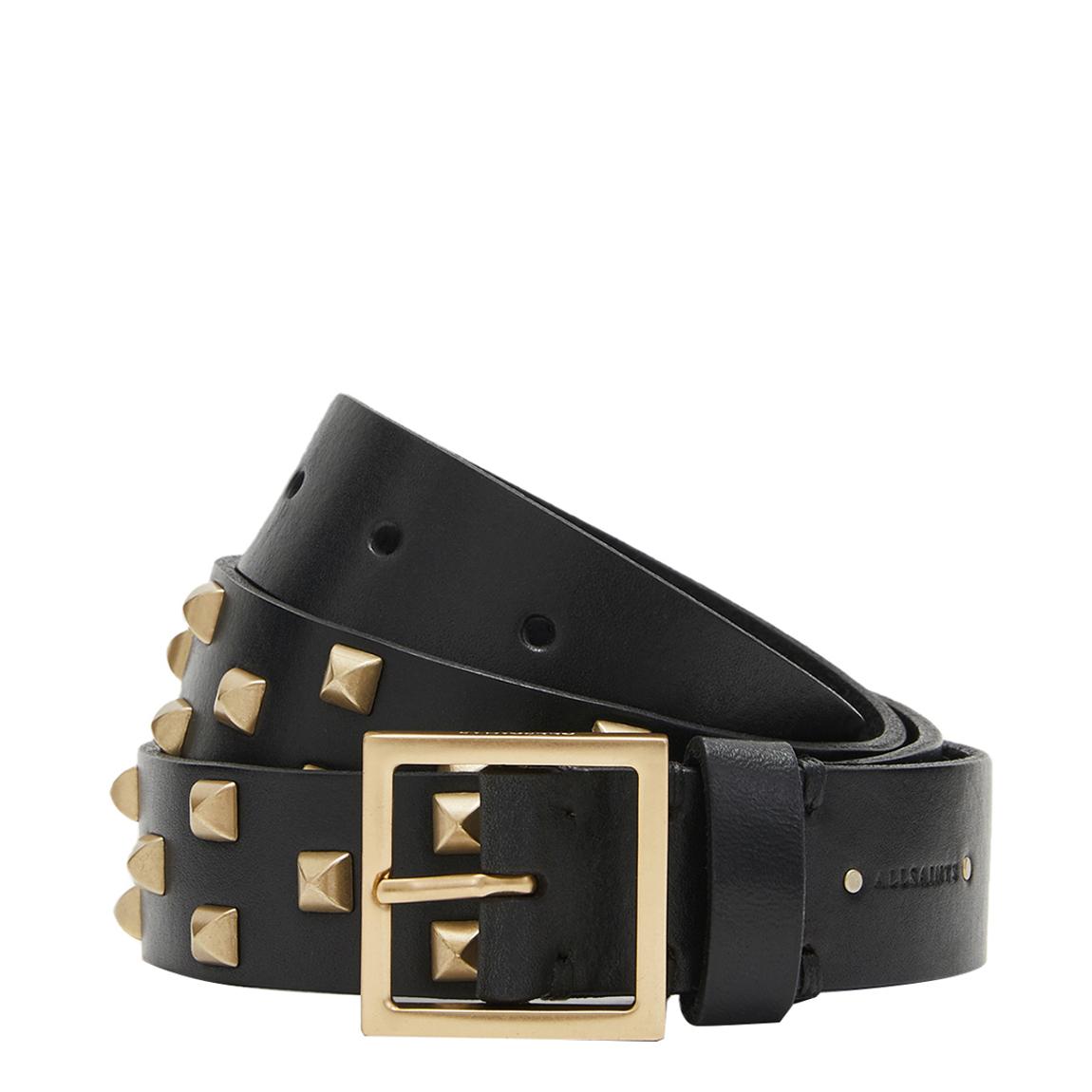 Black All Saints Pyramid Stud Belt 30mm main product photo