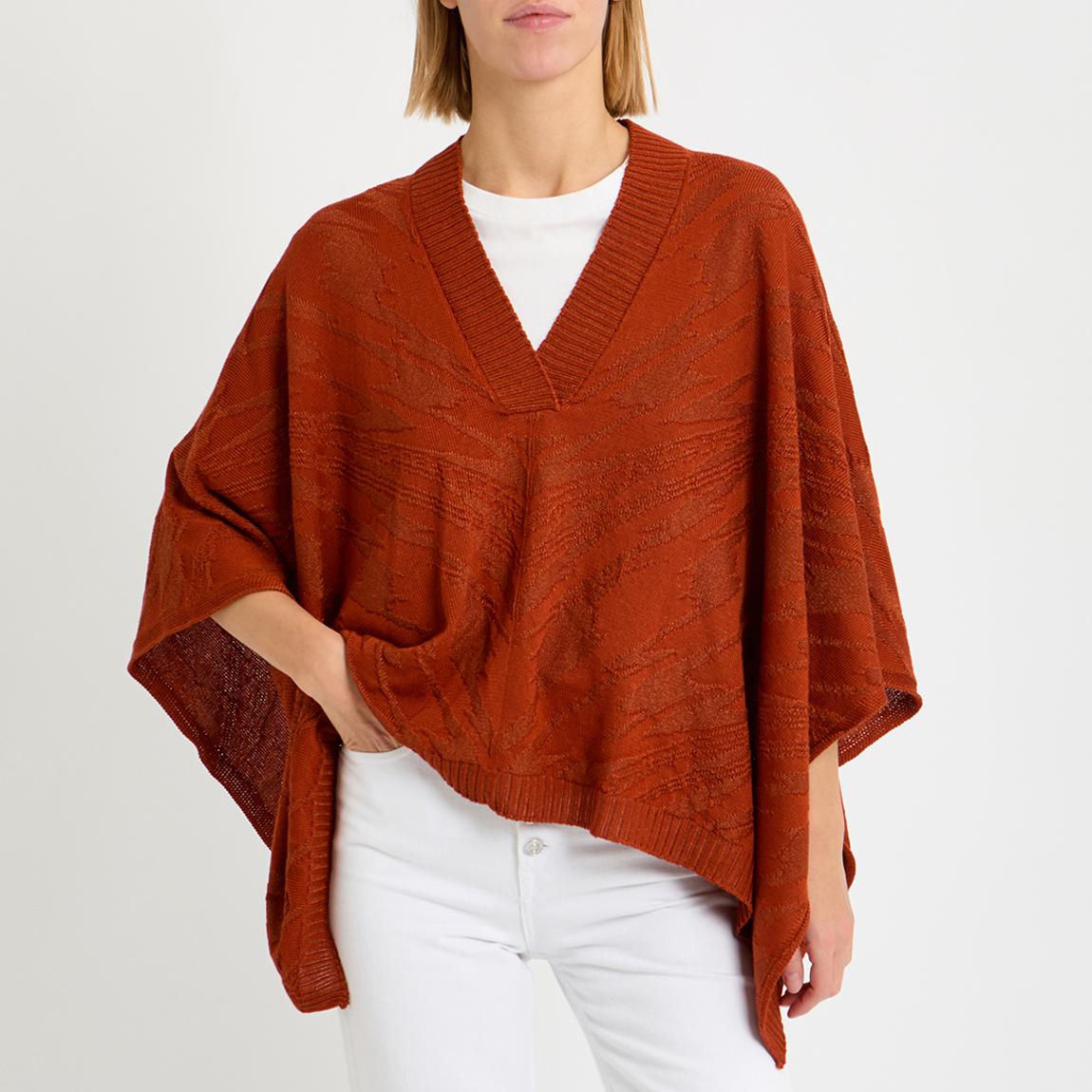 Burnt Orange Short Poncho main product photo