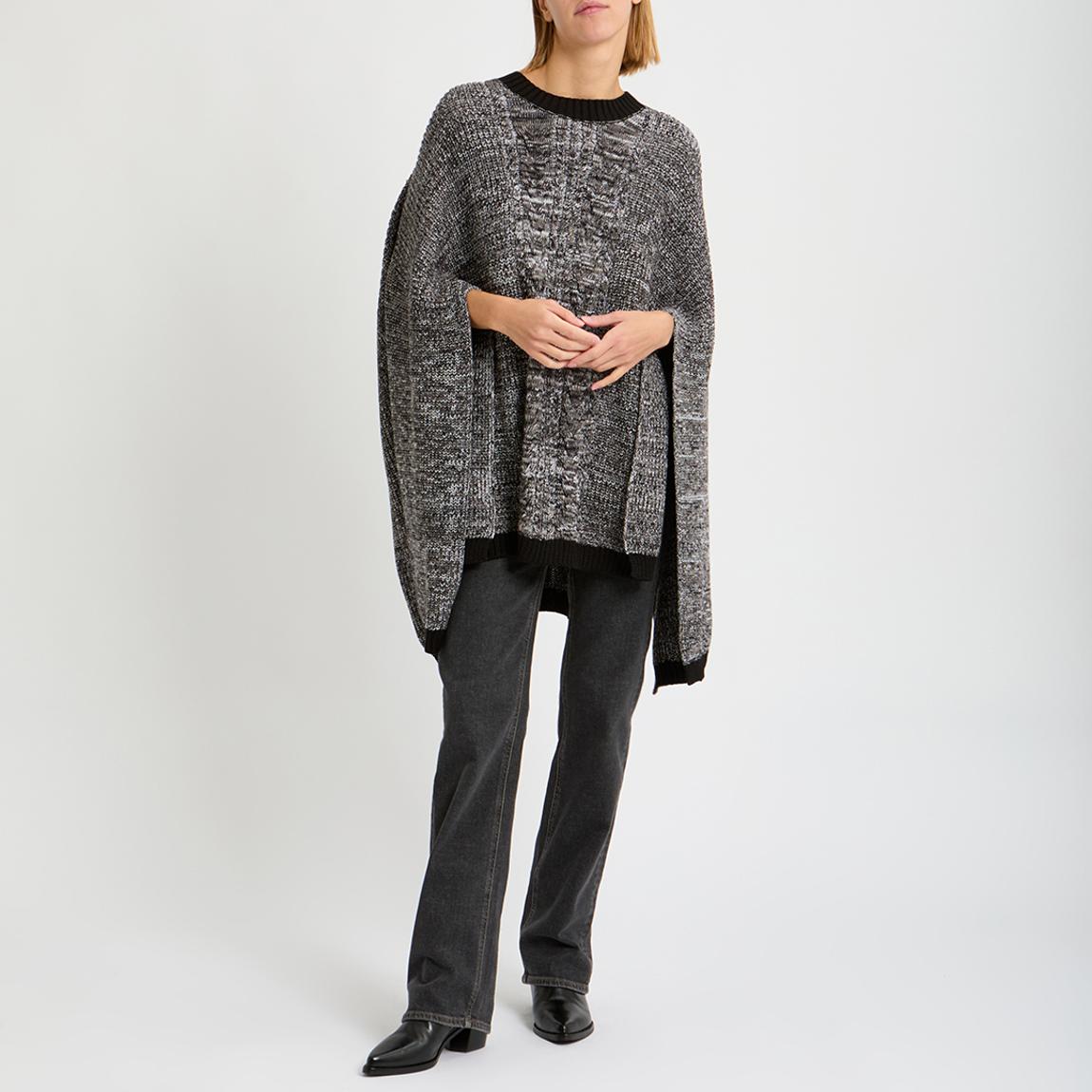 Grey Multi Mix Oversized Poncho main product photo