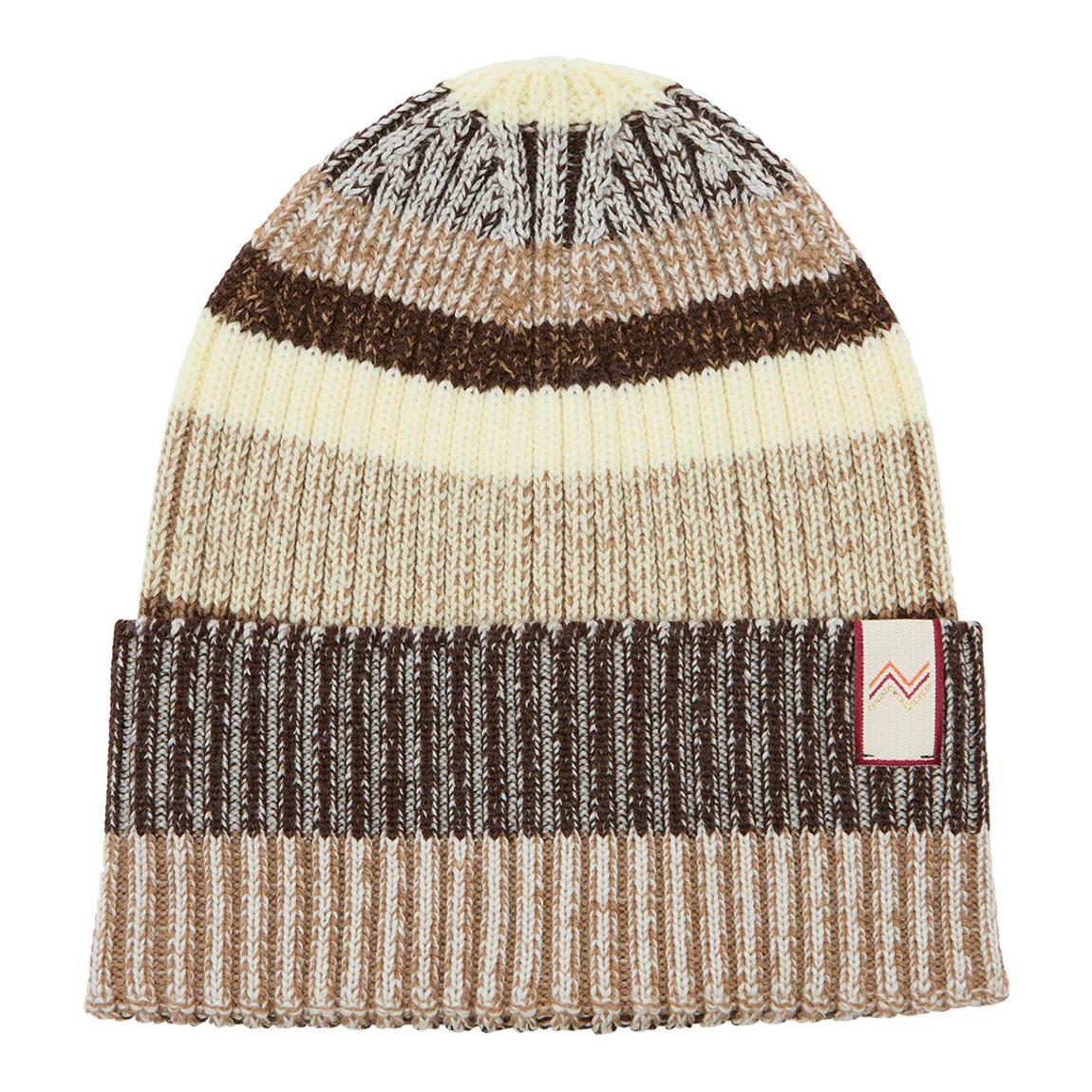Brown & Beige Stripe Beanie Hat main product photo
