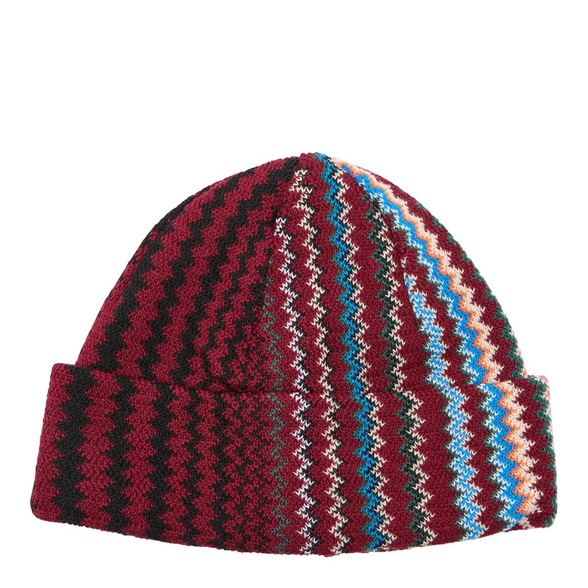 Burgandy Multi Striped Beanie Hat main product photo