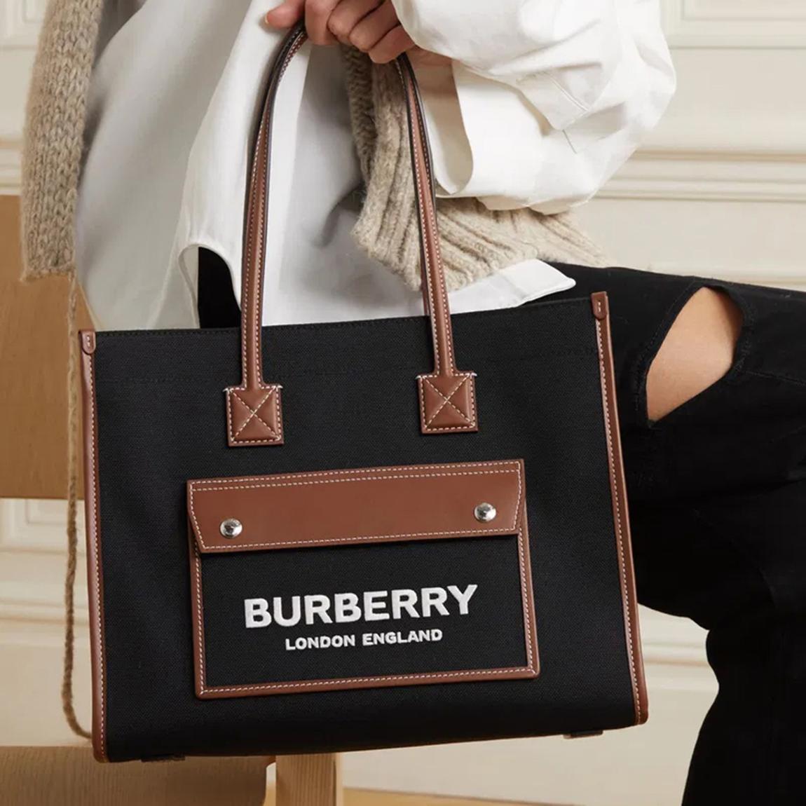 Burberry Black & Brown Large Burberry Freya Tote Bag - BrandAlley