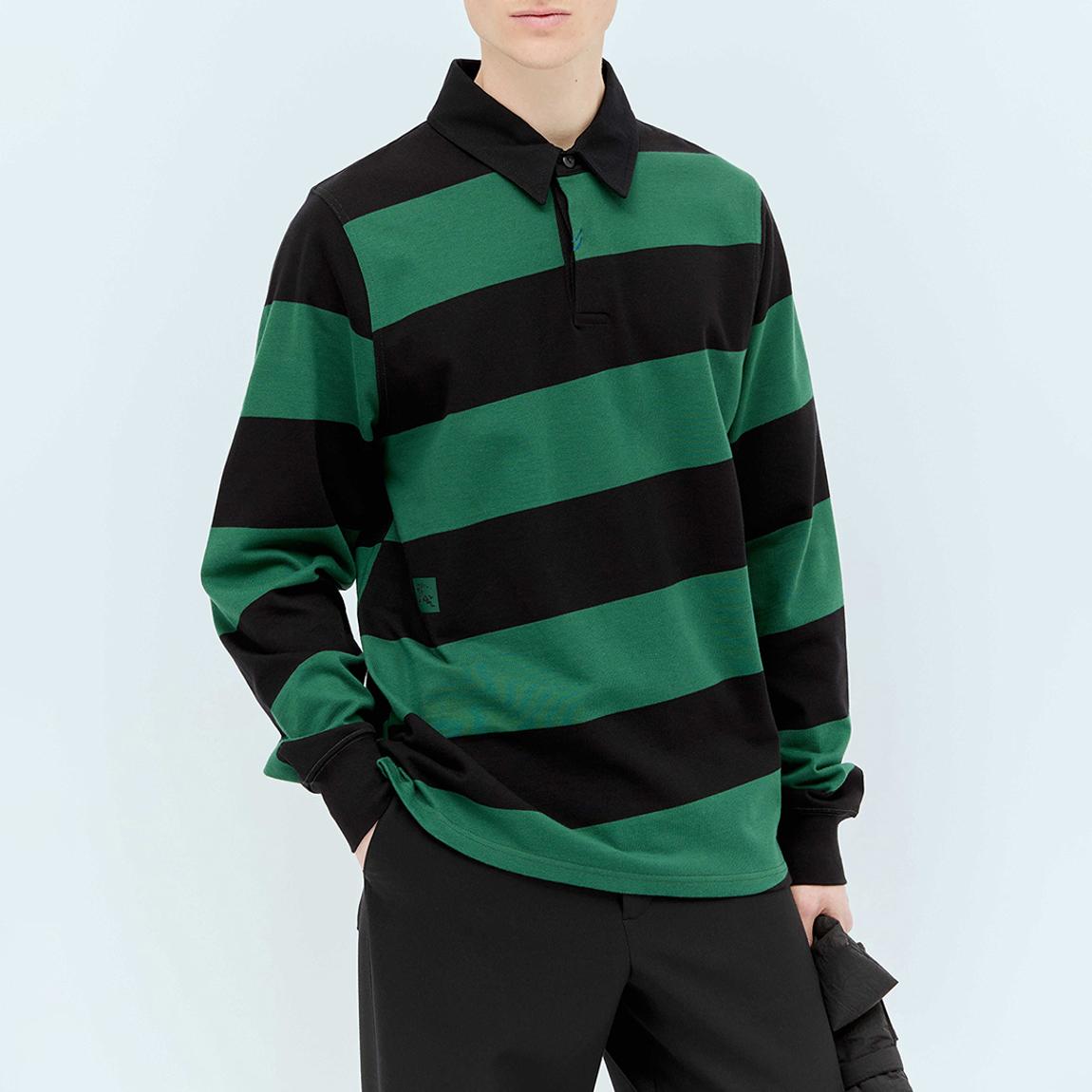 Green Striped Rugby Top main product photo