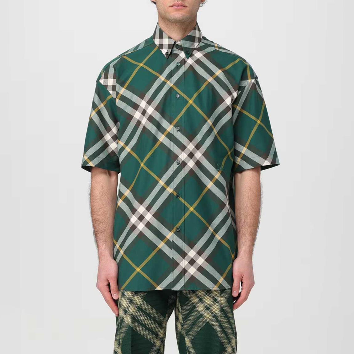 Forest Green Collar Print Shirt main product photo