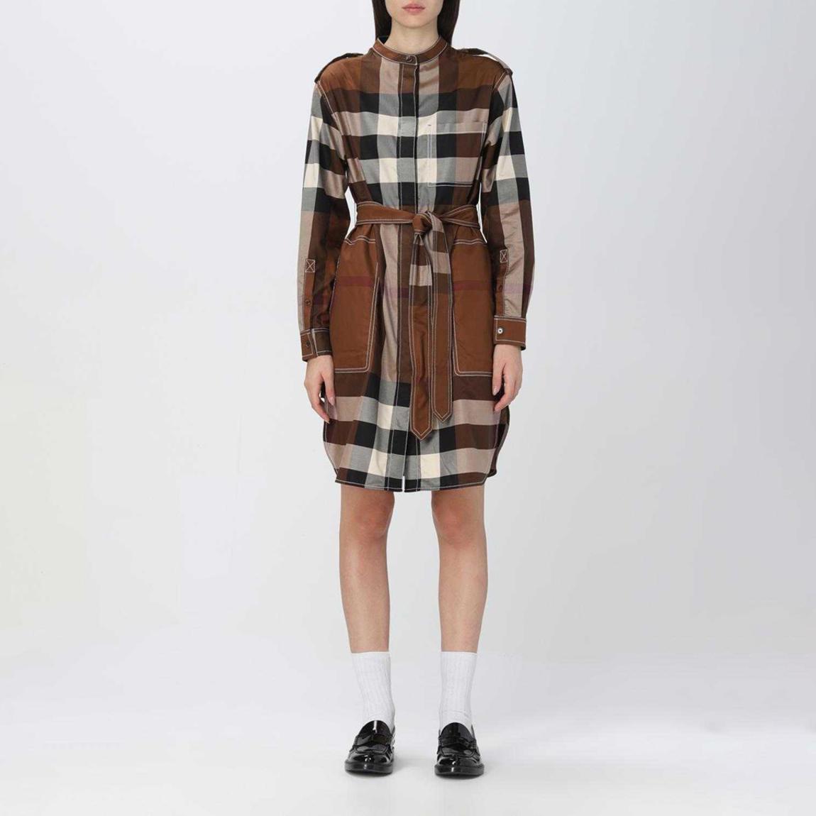 Brown Classic Print Dress main product photo