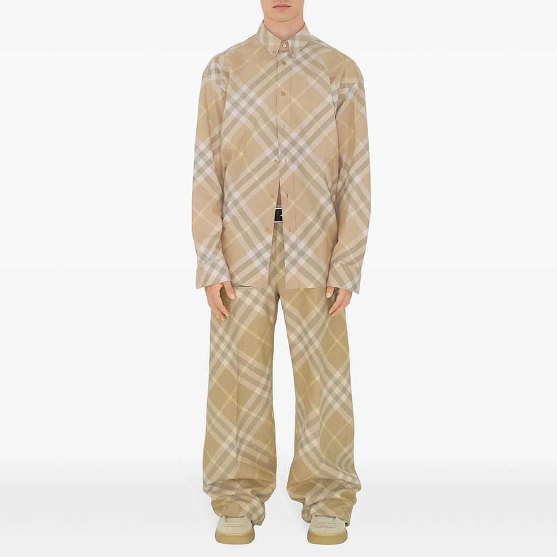 Beige Check Oversized Shirt main product photo