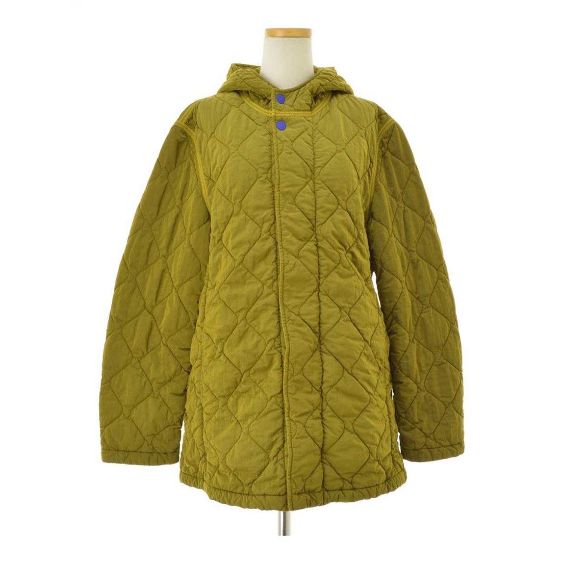 Green Velour Quilted Hooded Jacket main product photo
