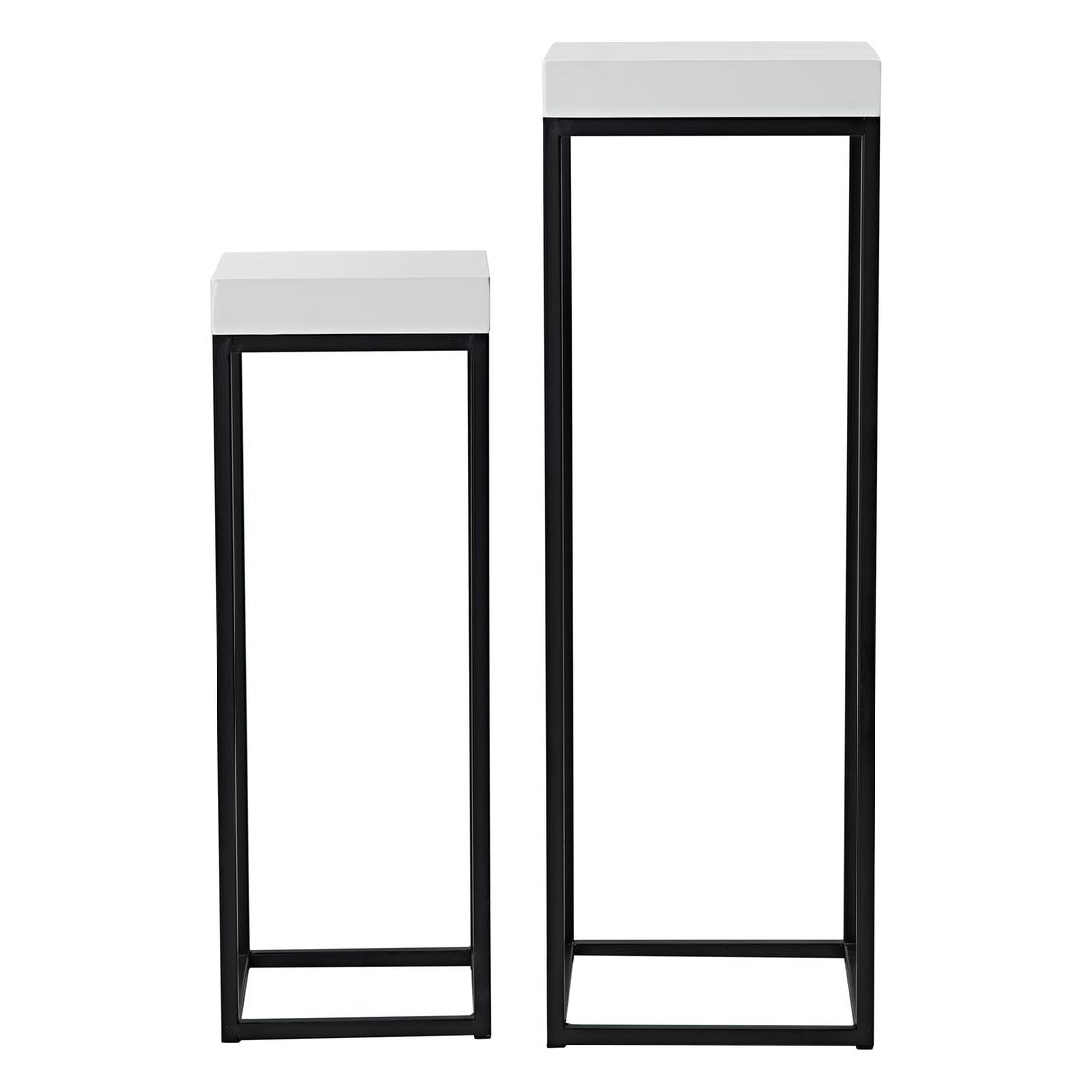 Fabio Nest of 2 Plant Stands White Gloss Top main product photo