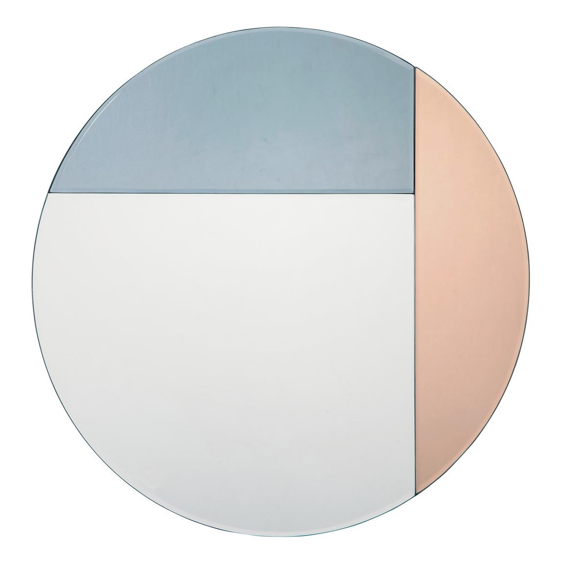 Thalia Round Blue And Rose Gold Mirror 50cm main product photo