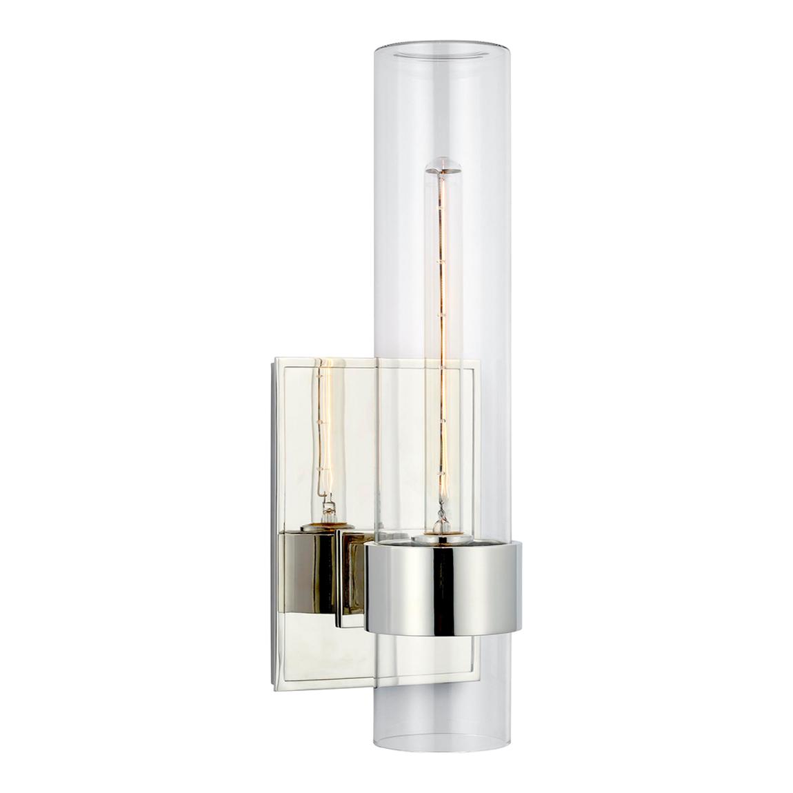 Presidio 18" Outdoor Sconce in Polished Nickel with Clear Glass main product photo