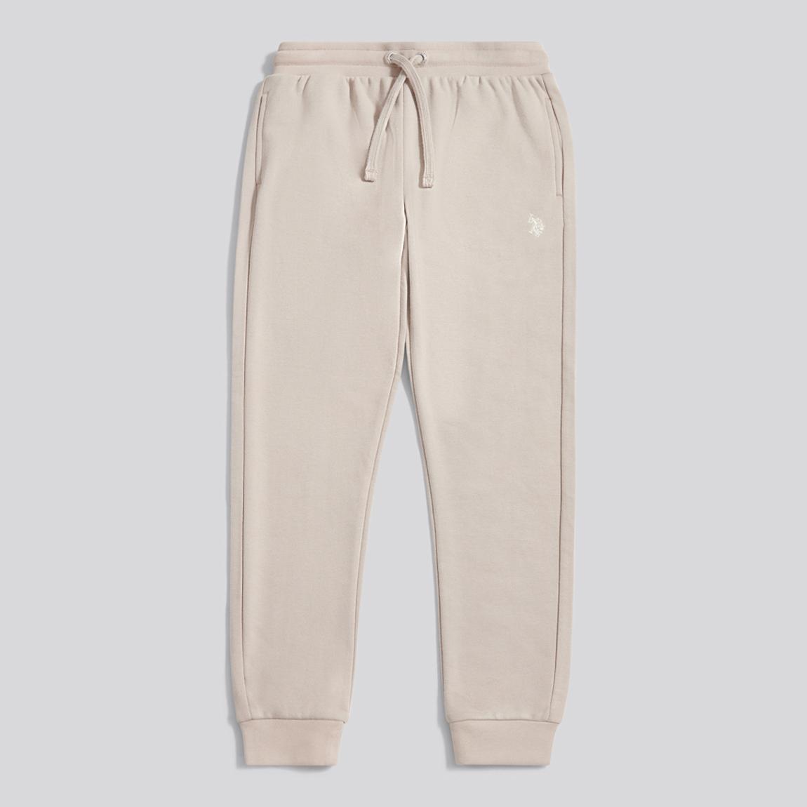 Boy's Taupe Drawstring Cotton Joggers main product photo