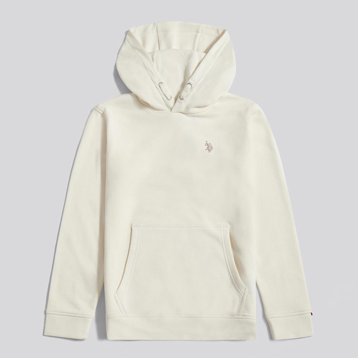 Boy's Ecru Embroidered Cotton Hoodie main product photo