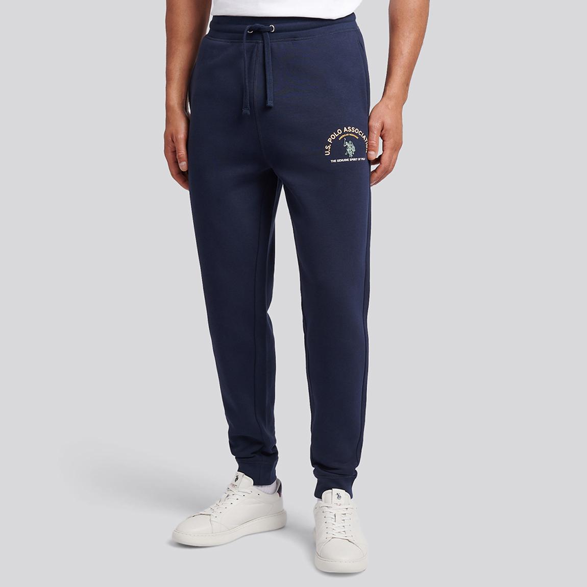 Navy Graphic Print Cotton Joggers main product photo