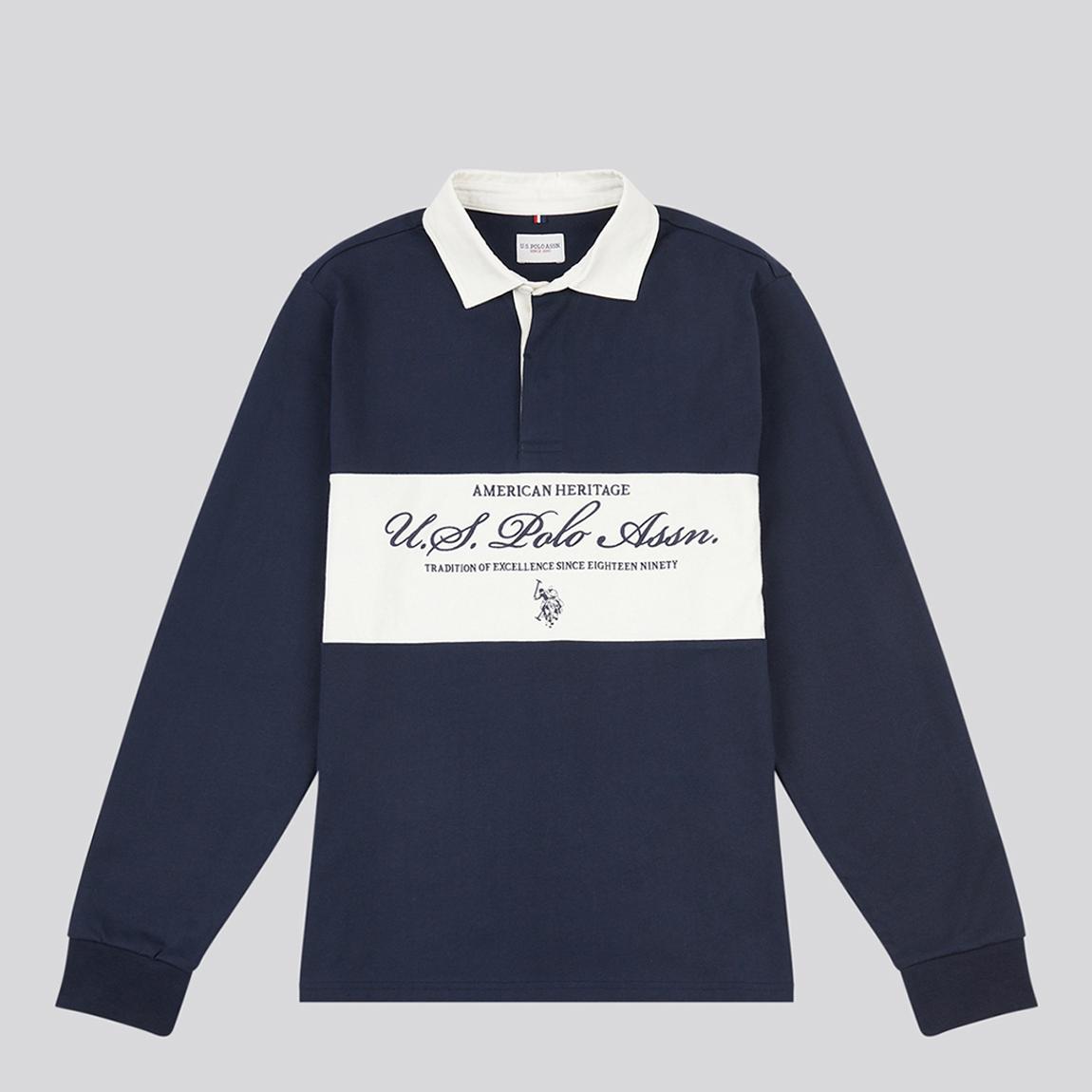 Navy Graphic Cotton Rugby Shirt main product photo