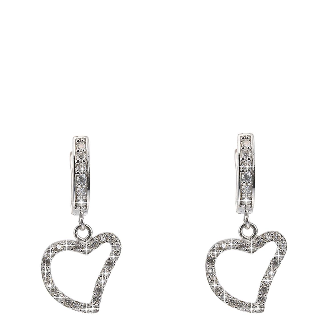 Clear Cubic Zirconia Open Heart Earrings main product photo