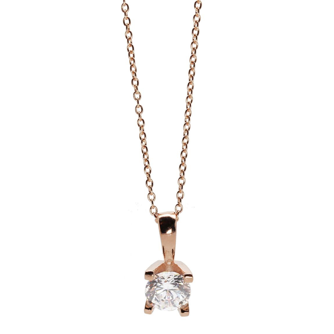 Clear Cubic Zirconia Claw Set Single Stone Pendant main product photo